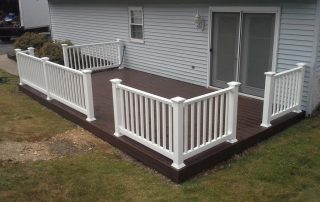 wood patio with white railings